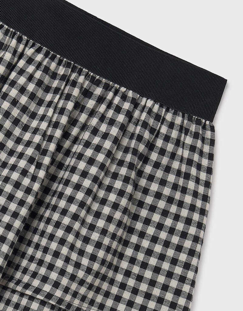 Mayoral Black Check Adjustable Waist Skirt