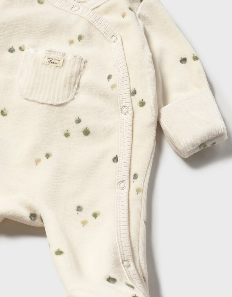 Mayoral Velour Cream Sage Footie