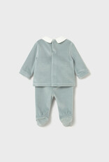 Mayoral Velour Ice Green 2 pc Top Pant Set