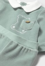 Mayoral Velour Ice Green 2 pc Top Pant Set