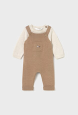 Mayoral Toffee Knit Overall Set