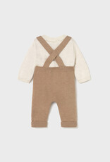 Mayoral Toffee Knit Overall Set