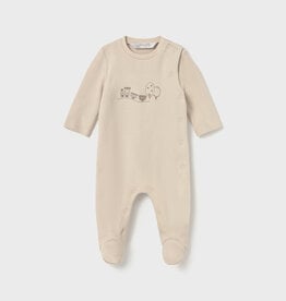 Mayoral SALE Tan Train Print Footie