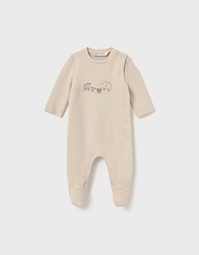 Mayoral Tan Train Print Footie
