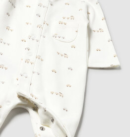 Mayoral Cream Small Train Print Footie