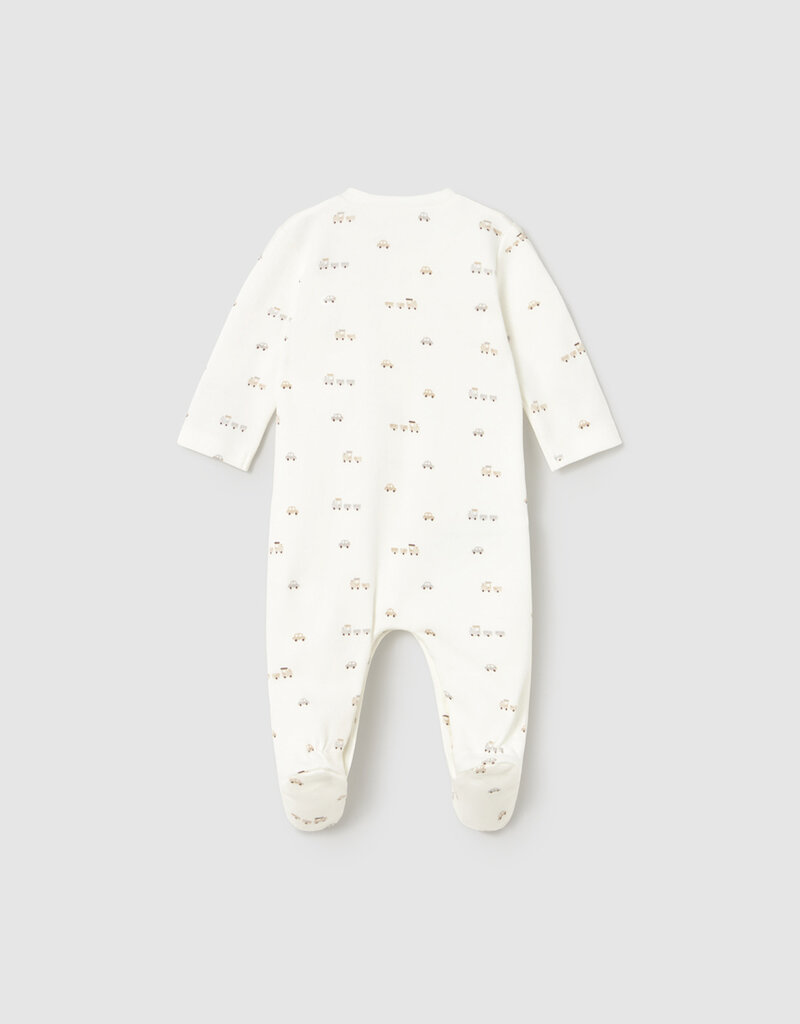 Mayoral Cream Small Train Print Footie
