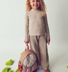 Mayoral Rib Mock Neck Sweater Toffee