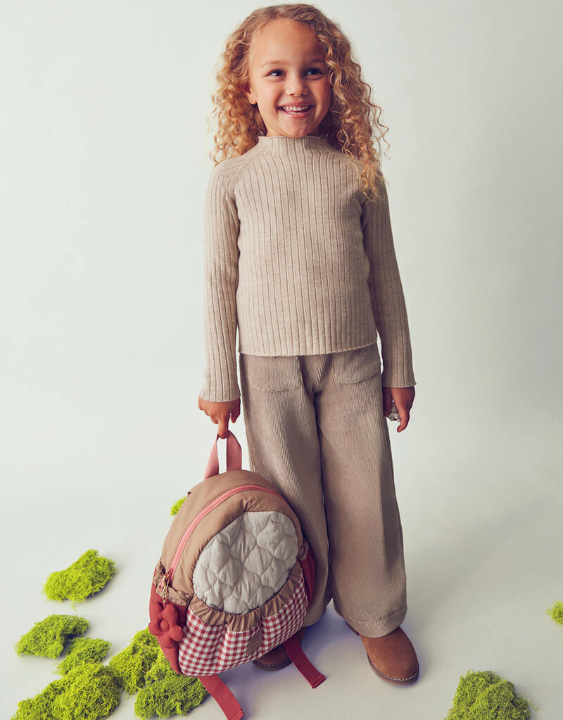 Mayoral Rib Mock Neck Sweater Toffee