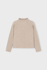 Mayoral Rib Mock Neck Sweater Toffee