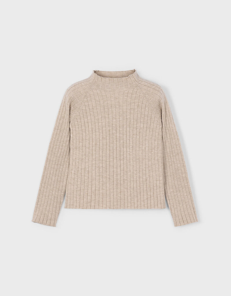 Mayoral Rib Mock Neck Sweater Toffee