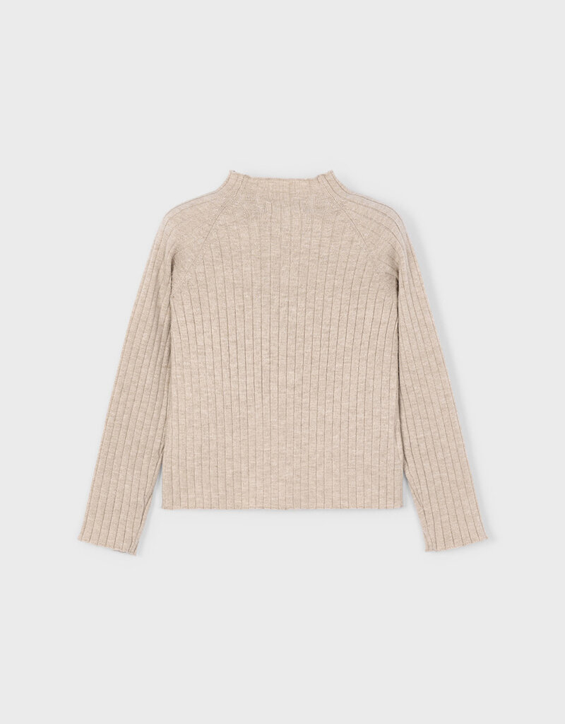 Mayoral Rib Mock Neck Sweater Toffee