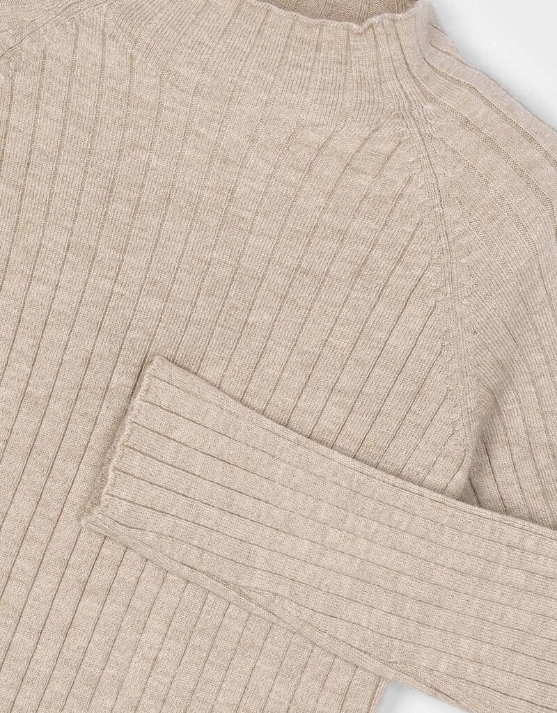 Mayoral Rib Mock Neck Sweater Toffee