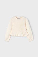 Mayoral Cream L/S Scrunch Top