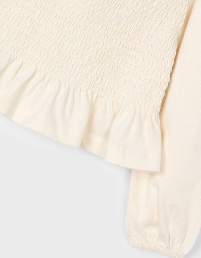 Mayoral Cream L/S Scrunch Top