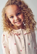 Mayoral Cream Collared Red Stitch Blouse