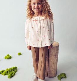 Mayoral Cream Collared Red Stitch Blouse
