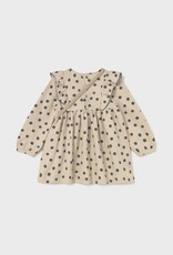 Mayoral Cream Ruffled Polka Dot Dress w/Purse