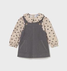 Mayoral Brown Overall Dress Top Set