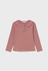 Mayoral L/S Ruffle Polo Terracotta