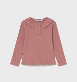 Mayoral SALE L/S Ruffle Polo Terracotta