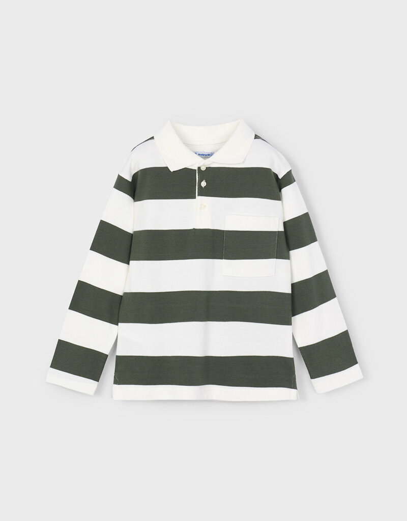 Mayoral L/S Stripe Polo Olive