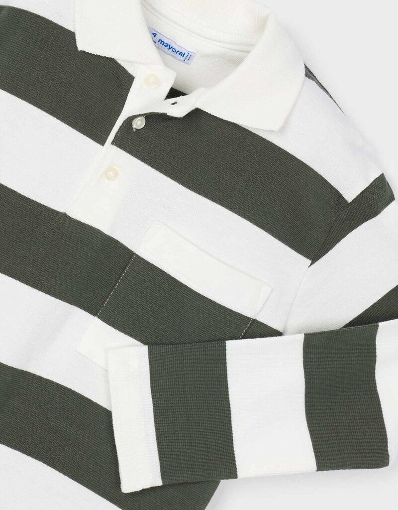 Mayoral L/S Stripe Polo Olive