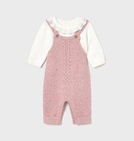 Mayoral Knit Rose Overall Set