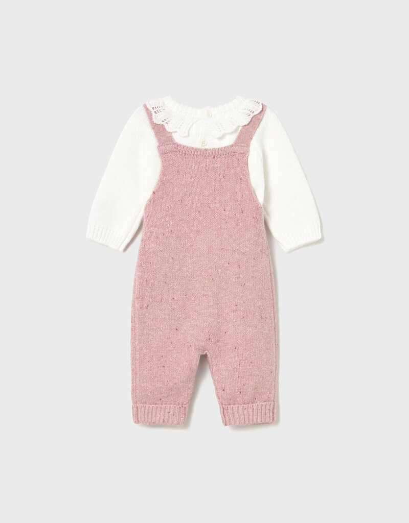 Mayoral Knit Rose Overall Set