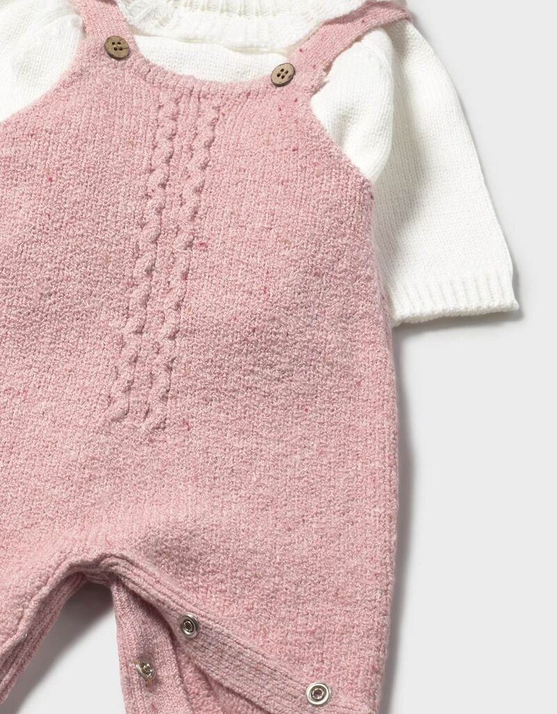 Mayoral Knit Rose Overall Set