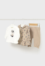 Mayoral Tan 3pc Pant Set Raccoon Print