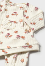 Mayoral Cream Footie Mushroom Print w/Hat