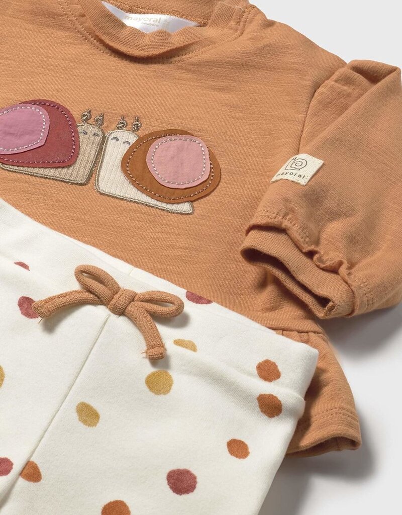 Mayoral L/S Top w/Snail Applique 2pc Set