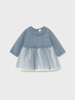 Mayoral SALE. Dusty Blue Tricot Tulle dress