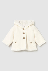 Mayoral Pompon Hooded Cardigan Cream