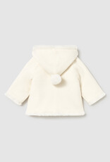 Mayoral Pompon Hooded Cardigan Cream