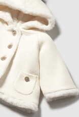 Mayoral Pompon Hooded Cardigan Cream