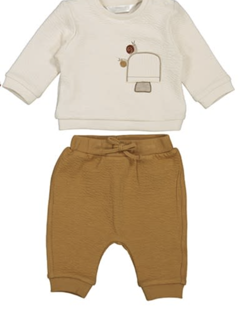 Mayoral Tan Tee/Pant Set Snail Emb