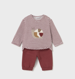 Mayoral Amber Stripe Tee/Pant Set Snail Emb