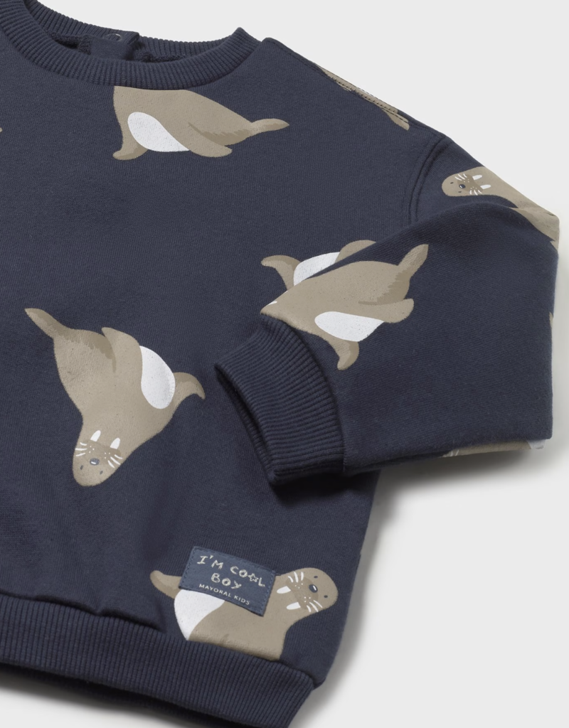 Mayoral Pullover w/Walrus Print Pant Set