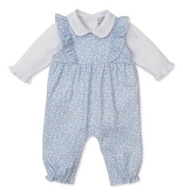 Kissy Kissy SALE Fall in Bloom Overall  Set Lt Blue