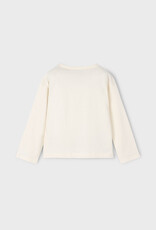 Mayoral L/S Cream Tee w/Flower Applique