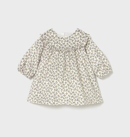 Mayoral Olive Printed Velvet Dress