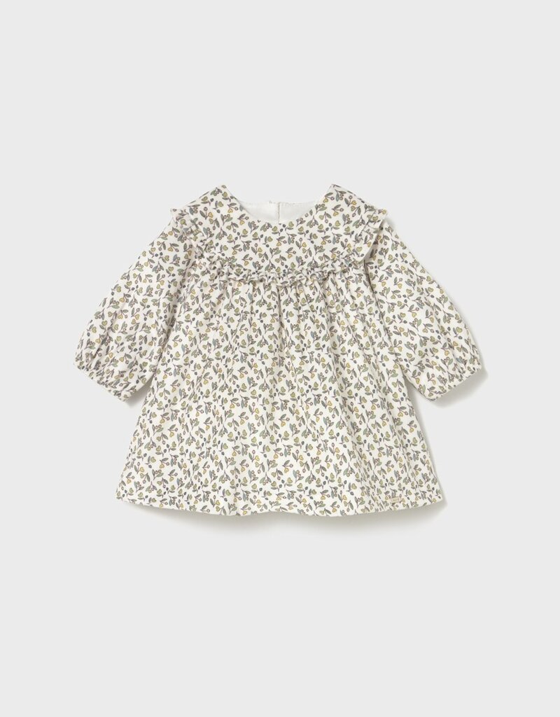 Mayoral Olive Printed Velvet Dress