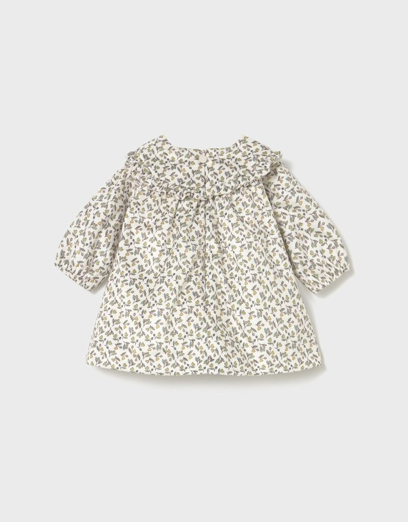 Mayoral Olive Printed Velvet Dress