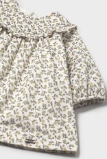 Mayoral Olive Printed Velvet Dress