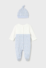 Mayoral Sky Blue Overall 3pc Set Bunnies