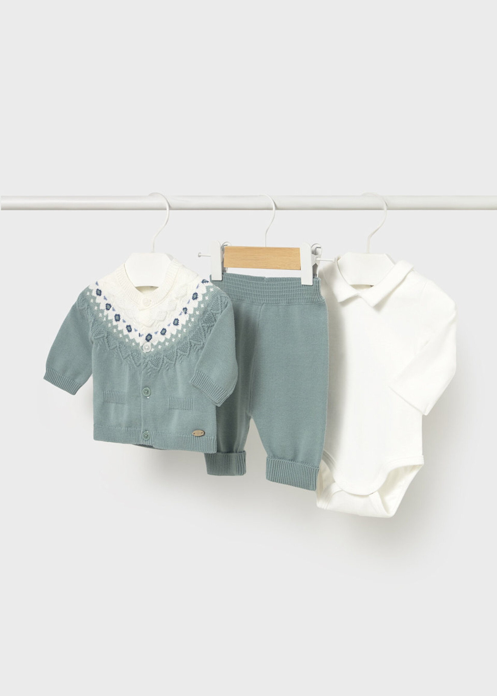 Mayoral Teal 3 pc Knit Sweater Set