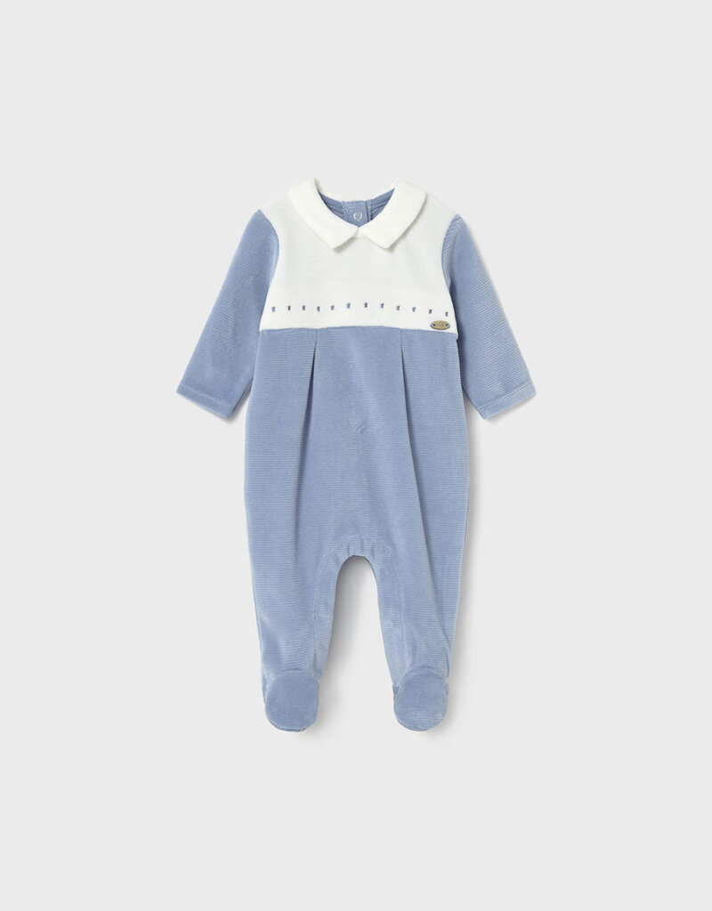 Mayoral Velour Cloud Blue Footie