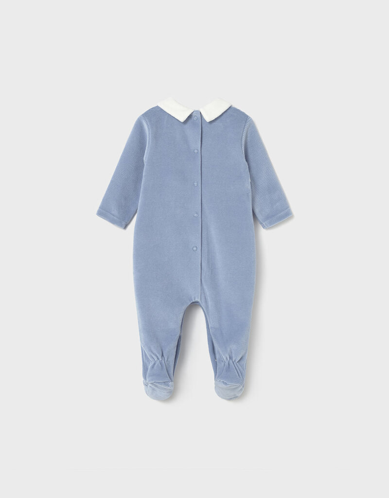 Mayoral Velour Cloud Blue Footie