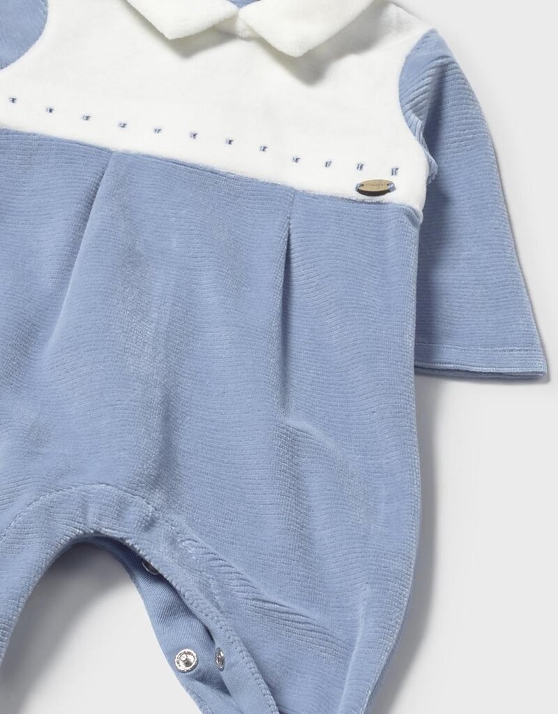 Mayoral Velour Cloud Blue Footie
